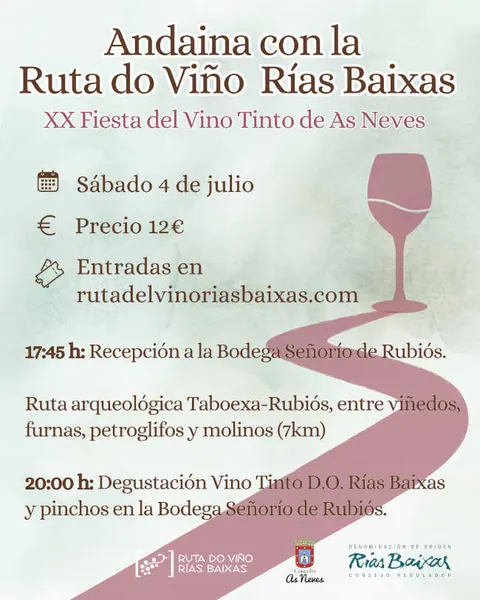Cartel de la Andaina con la Ruta del Vino Rías Baixas