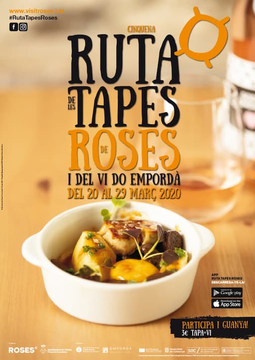 Cartel Ruta de las Tapas de Roses y del Vino de la DO Empordà